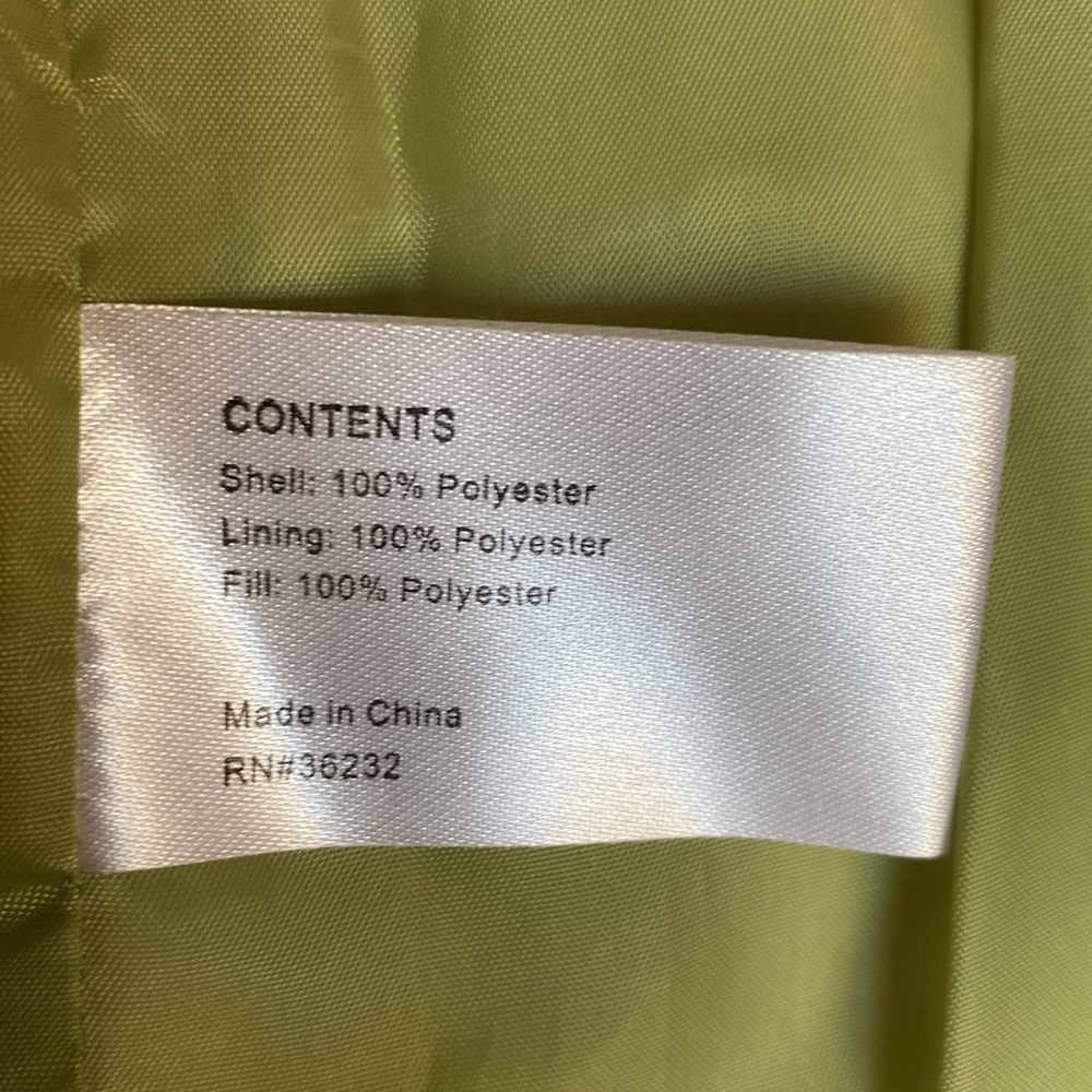Nordstrom Gallery Lime Green Quilted Collar Vest Size L - Picture 8 of 8